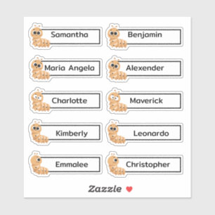 Niedliche Raupen Mehrfachbenennungs-Aufkleber Aufkleber