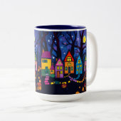 Niedliche, rauschige Häuser Zweifarbige Tasse (VorderseiteRechts)