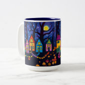 Niedliche, rauschige Häuser Zweifarbige Tasse (Vorderseite Links)