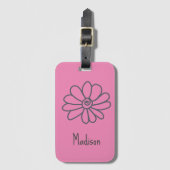 Niedliche, rauschige rosa Blume Gepäckanhänger (Vorderseite Vertikal)
