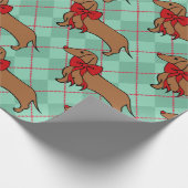 Niedliche Raute Weihnachts-Dackel Dog Wrapping Pap Geschenkpapier (Ecke)