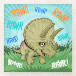 Niedliche RAWR-Triceratops Glasuntersetzer
