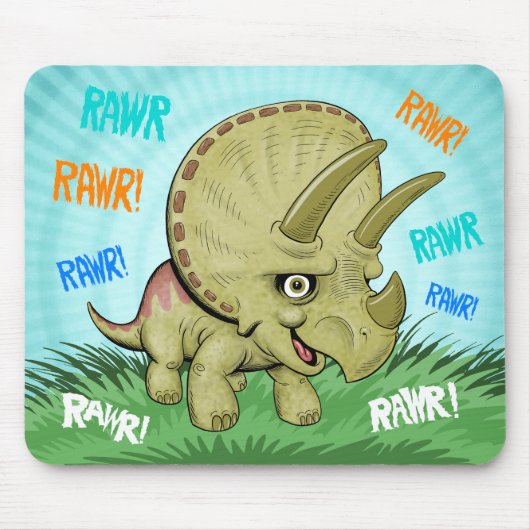 Niedliche RAWR-Triceratops Mousepad (Vorne)