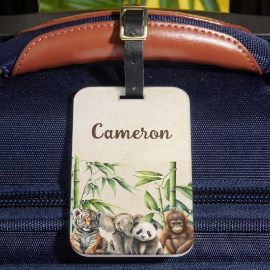 Niedliche realistische asiatische Kleintiere Gepäckanhänger (Vorderseite Insitu 2)