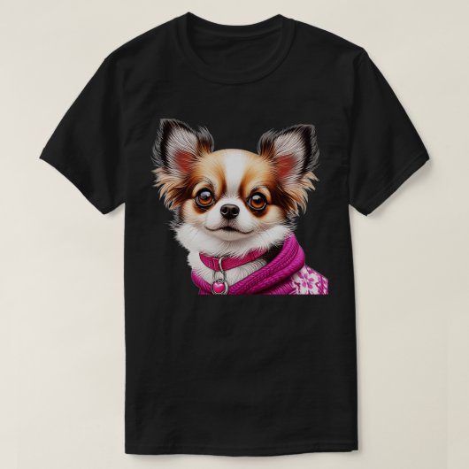 Niedliche realistische Chihuahua-Sketch 3 T-Shirt (Design vorne)