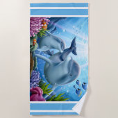 Niedliche realistische Delphine Strandtuch (Vorderseite)
