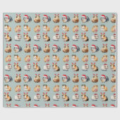 Niedliche realistische Guinea Weihnachten Geschenkpapier (Flach)