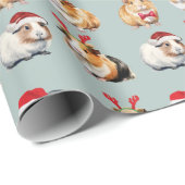 Niedliche realistische Guinea Weihnachten Geschenkpapier (Rolleneckpunkt)