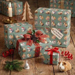 Niedliche realistische Guinea Weihnachten Geschenkpapier