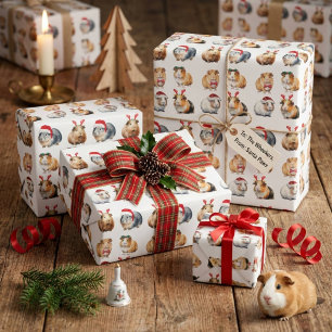 Niedliche realistische Guinea Weihnachten Geschenkpapier