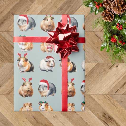 Niedliche realistische Guinea Weihnachten Geschenkpapier