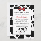 Niedliche Red and Black Cow Print Baby Dusche Einladung (Vorderseite)