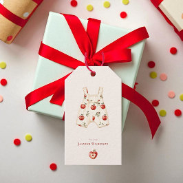 niedliche Red Apple Baby Dusche Wasserfarbe Geschenkanhänger