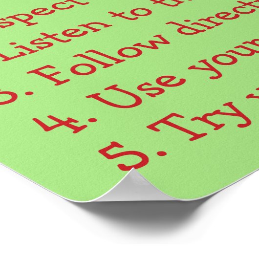 Niedliche Red Apple Custom Classroom Rules Poster (Ecke)