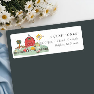 Niedliche Red Barnyard Farm Animal Baby Dusche Adr