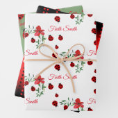 Niedliche Red & Black Ladybugs | Aquarellfarbene B Geschenkpapier Set (Beispiel)