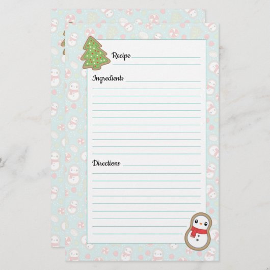 Niedliche Red & Blue Holiday Leckereien Design Rez (Vorne/Hinten)