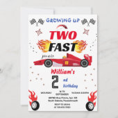 niedliche Red Boys Autos Race Auto zwei schnelle 2 Einladung (Vorderseite)