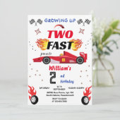 niedliche Red Boys Autos Race Auto zwei schnelle 2 Einladung (Stehend Vorderseite)