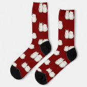 Niedliche Red Cat Pattern Socken - Cosy & Stylish  (Linkes Detail)