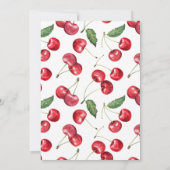 Niedliche Red Cherry Kinderdusche Einladung (Rückseite)