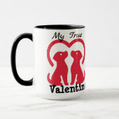 Niedliche RED Dogs VALENTINE Personalisieren Tasse (Links)