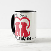 Niedliche RED Dogs VALENTINE Personalisieren Tasse (Vorderseite Links)