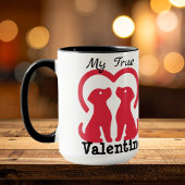 Niedliche RED Dogs VALENTINE Personalisieren Tasse