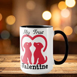 Niedliche RED Dogs VALENTINE Personalisieren Tasse