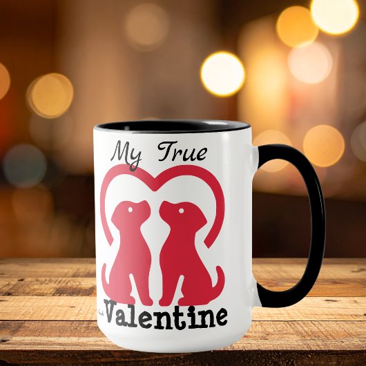 Niedliche RED Dogs VALENTINE Personalisieren Tasse