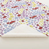 Niedliche Red Fox farbige Wildblumen Kinder Sherpadecke (3/4)