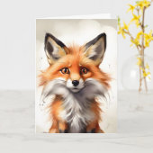 Niedliche Red Fox Kinderzimmer Portrait Blank Gruß Karte (Gelbe Blume)