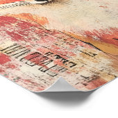 Niedliche Red Fox-Mischmedien Poster (Ecke)