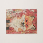 Niedliche Red Fox-Mischmedien Puzzle (Horizontal)