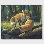 Niedliche Red Fox Pups Geschenkpapier (Flach)