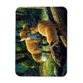 Niedliche Red Fox Pups Magnet (Vertikal)