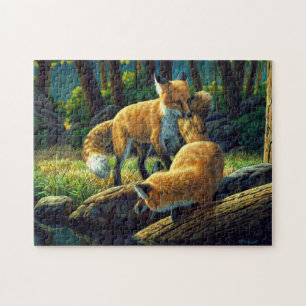 Niedliche Red Fox Pups Puzzle