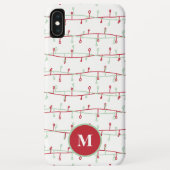Niedliche Red & Green Christmas Lights Monogram Case-Mate iPhone Hülle (Rückseite)