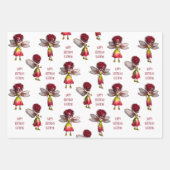 Niedliche Red Hair Fairies Personalisiert Geschenkpapier Set (Vorderseite)