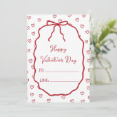 Niedliche Red Hearts & Bow Custom Valentine's Day (Stehend Vorderseite)