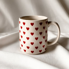 Niedliche Red Hearts Muster Tasse - Liebe & Romant