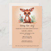 Niedliche Red Kangaroo Baby Shower Jump to Joy Einladung (Vorne/Hinten)