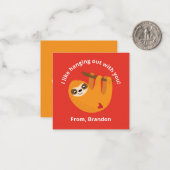 Niedliche Red Kids Slote Valentinstag Note Card Mitteilungskarte (Vorderseite/Rückseite Beispiel)