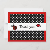 Niedliche Red Ladybug Flat Vielen Dank, dass Sie s Mitteilungskarte (Rückseite)