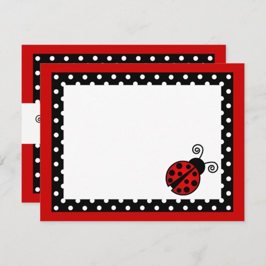 Niedliche Red Ladybug Flat Vielen Dank, dass Sie s Mitteilungskarte (Vorne/Hinten)