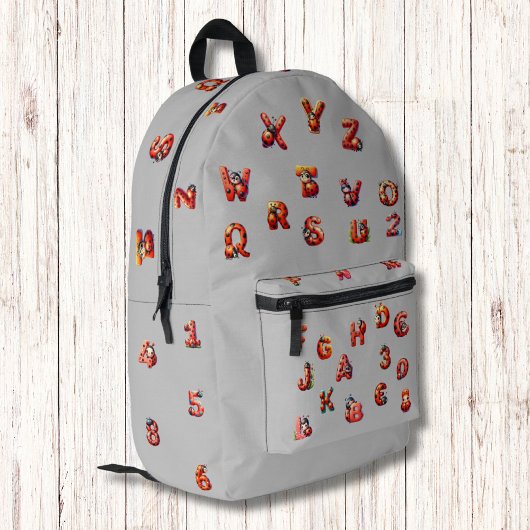 Niedliche Red Ladybug Letters Numters Pattern Mode Bedruckter Rucksack