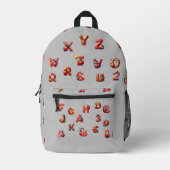 Niedliche Red Ladybug Letters Numters Pattern Mode Bedruckter Rucksack (Vorderseite)