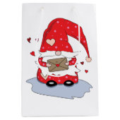 Niedliche Red Little Gnome Valentine's Day Geschen Mittlere Geschenktüte (Vorderseite)