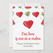 Niedliche Red Melon Heart Sweet Valentinstag Card (Vorderseite)