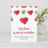Niedliche Red Melon Heart Sweet Valentinstag Card (Stehend Vorderseite)